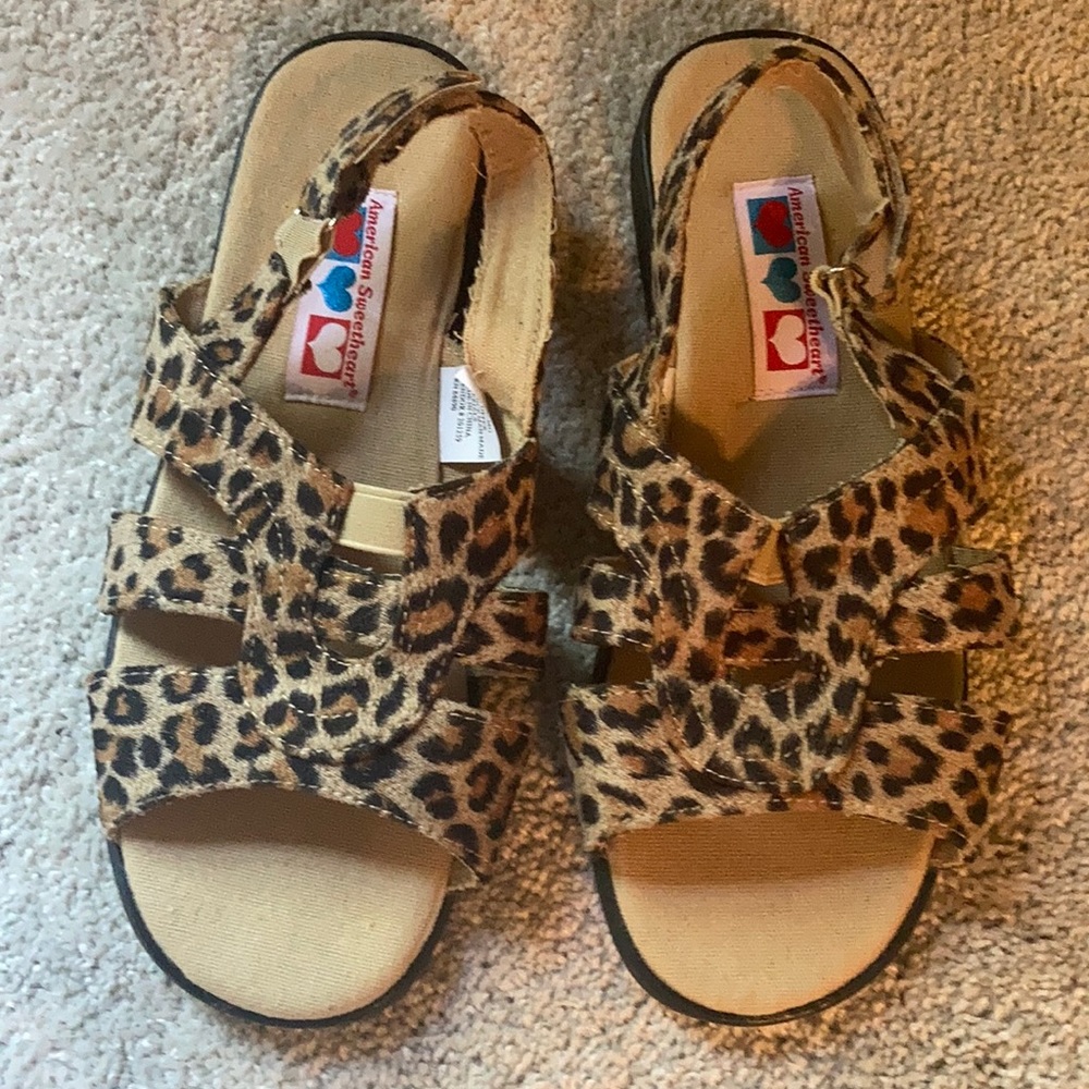 American Sweetheart Animal Print Sandals Size 8M